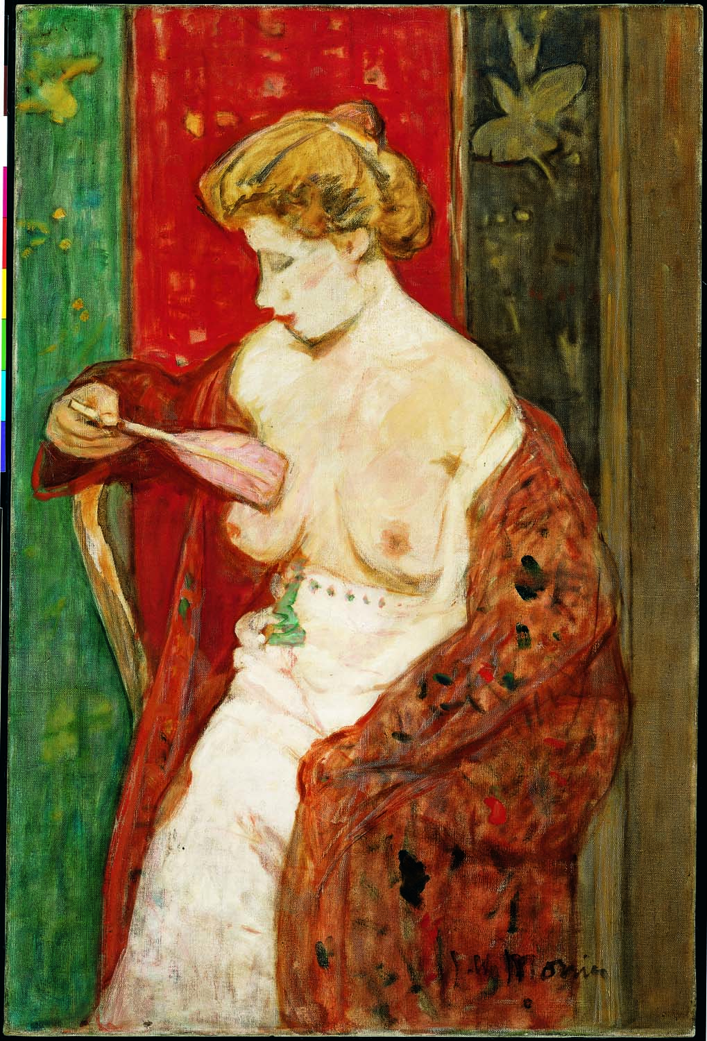 James W. Morrice | Femme au peignoir rouge