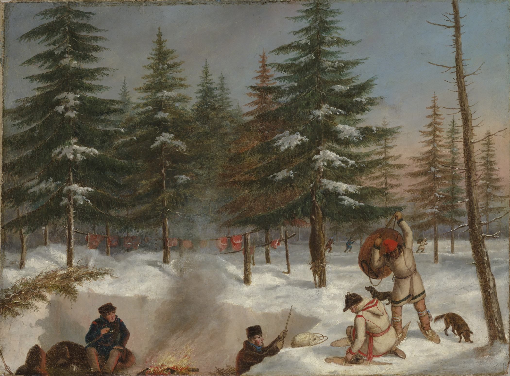Cornelius Krieghoff, Camp de chasse, en hiver